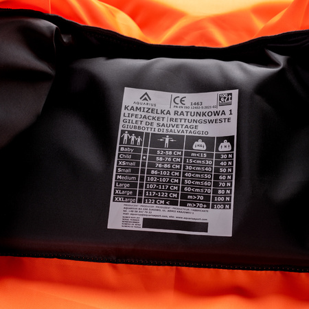 Kamizelka ratunkowa asekuracyjna 100n Junior fluo pomarańczowa rozmiar Child