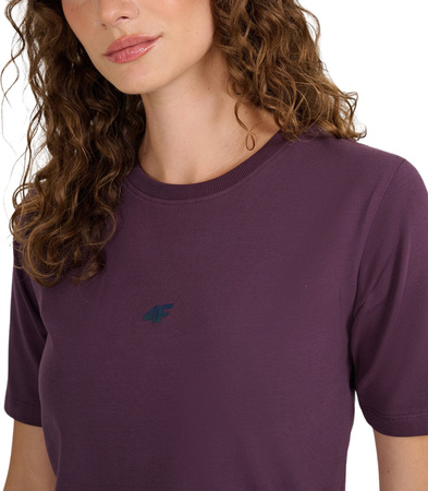 Koszulka damska 4F F2971 ciemny fiolet 4FWAW25TTSHF2971 50S