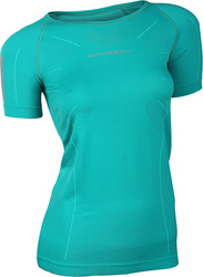 Koszulka damska Brubeck Athletic lazurowa zieleń SS11080