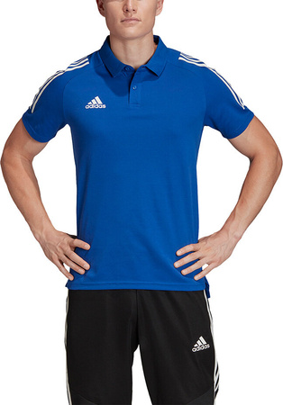 Koszulka męska adidas Condivo 20 Polo niebiesko-biała ED9237