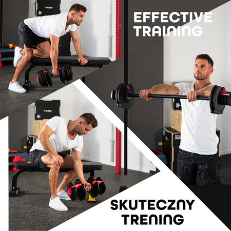 Zestaw regulowanych sztangielek 43,5 kg HMS sgr40 pro set 2w1