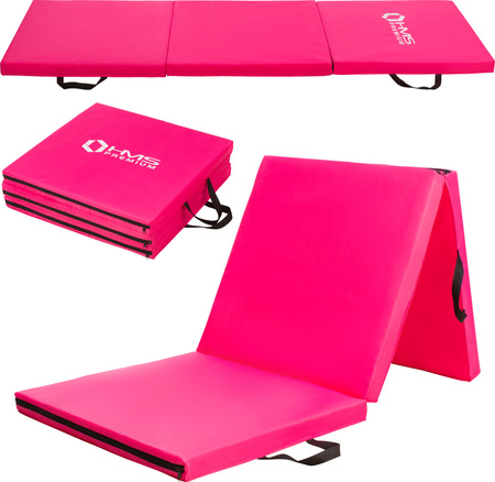 Materac gimnastyczny składany Hms Premium MGS02 1800x600 mm różowy