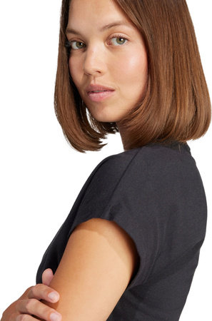 Koszulka damska adidas Essentials Linear Cotton czarna JC8238