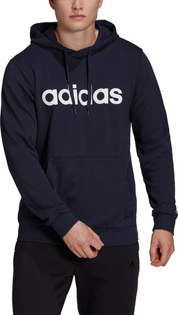 Bluza męska adidas Essentials French Terry Linear Logo Hoodie granatowa GK9066