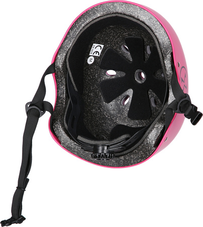 Zestaw kask z ochraniaczami na rower rolki hulajnogę Nils Extreme mr290 h230 różowy rozmiar M