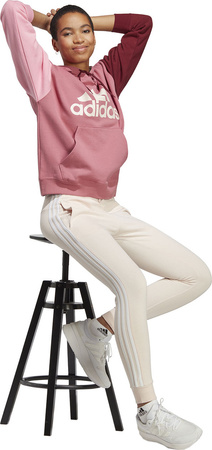 Spodnie damskie adidas Essentials 3-Stripes French Terry Cuffed kremowe IC9924