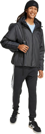 Kurtka męska adidas Essentials Climawarm 3 Stripes Insulated Hooded czarna KB8149