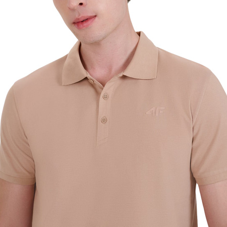 Koszulka męska polo 4F M407 beżowa 4FWSS25TPTSM407 83S