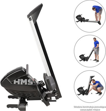 Wioślarz magnetyczny treningowy domowy HMS wymiary 195 x 58,5 x 49 cm
