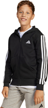 Bluza dla dzieci adidas Essentials Full-Zip czarno-biała JD6494
