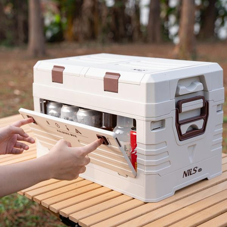 Składana skrzynia kempingowa turystyczna z pokrywą 50l Nils camp NCB4003