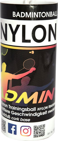 Lotki do badmintona Sunflex Nylon 3XW 3 szt żółte 53559