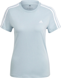 Koszulka damska adidas Essentials Slim 3-Stripes Tee jasnoniebieska IM2788