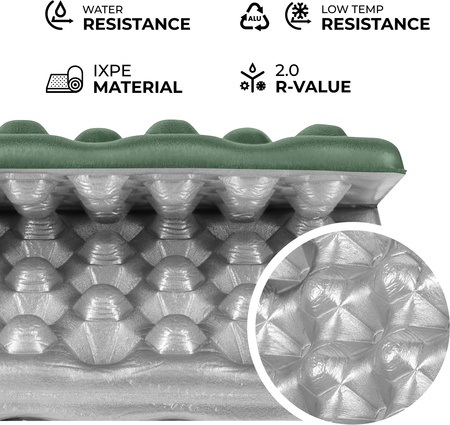 Karimata mata turystyczna do siedzenia składana NC17105 Nils camp zielona 40x30x2cm