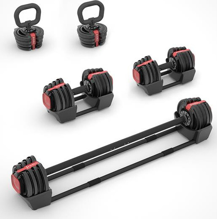 Zestaw regulowanych sztangielek 41 kg HMS sgr18 pro set 3w1