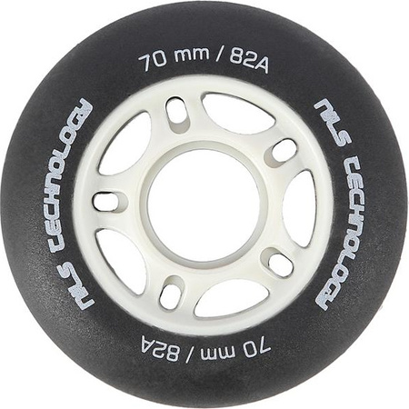 Zestaw kółka matowe Nils Extreme PU 70x24 82A 4 sztuki czarne