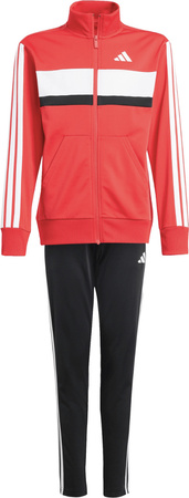Dres dla dzieci adidas Seasonal Essentials Tiberio 3-Stripes Tricot czerwono-czarny JI6214
