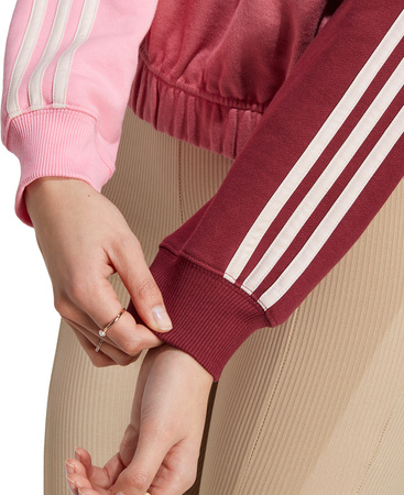 Bluza damska adidas Essentials 3-Stripes Crop różowa IC9875