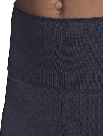 Legginsy damskie adidas Aeroknit Seamless Short Tights granatowe HE2960