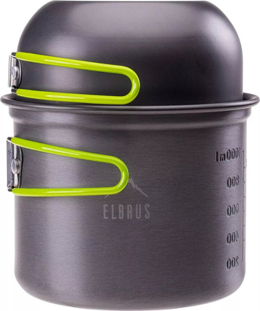 Menażka turystyczna Elbrus Hike Pro Cook szaro-limonkowy