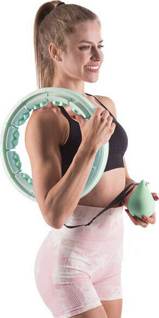 Zestaw hula hop HMS HHW06 zielone z piłką grawitacyjną i licznikiem + Pas wyszczuplajacy BR163