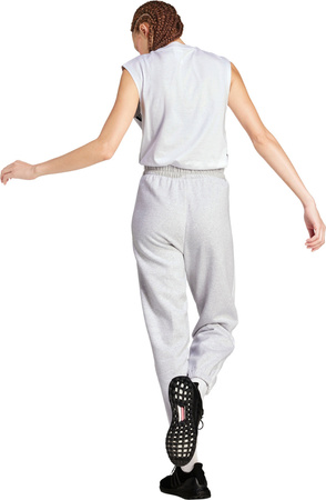 Spodnie damskie adidas Essentials 3-Stripes Fleece Loose-Fit szare IN6178