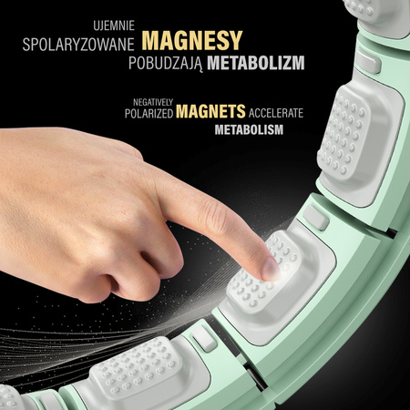 Koło hula hop zieloine z magnesami i obciążnikiem licznik HMS HHM13