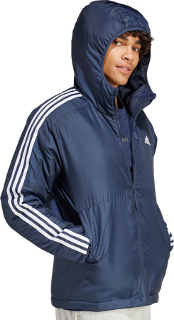 Kurtka męska adidas Essentials 3-Stripes Insulated Hooded granatowa IS1278