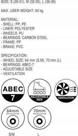 Łyżworolki dziecięce regulowane Coolslide Nachos YG czarno-różowe rozmiar 36-39