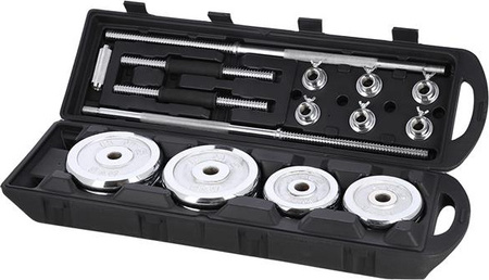 Sztangielki/sztanga w walizce chrom stc50 2x25kg hms