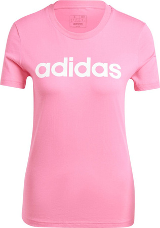 Koszulka damska adidas Loungewear Essentials Slim Logo Tee różowa IY9191