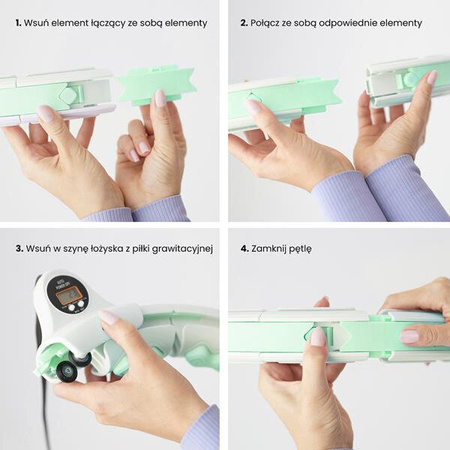 Zestaw hula hop HMS HHW06 zielone z piłką grawitacyjną i licznikiem + Pas wyszczuplajacy BR163