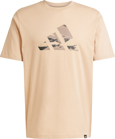 Koszulka męska adidas Camo Logo Graphic beżowa JM6382