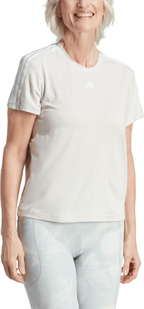 Koszulka damska adidas Aeroready Train Essentials 3-Stripes Tee beżowa HZ5681