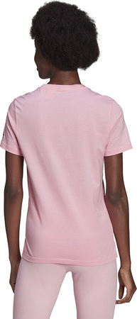 Koszulka damska adidas Loungwear Essentials Slim Logo Tee różowa HD1681