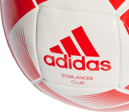 Piłka nożna adidas Starlancer Club Ball biało-czerwona IA0974