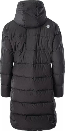 Damski płaszcz puchowy z kapturem pikowany zimowy Iguana Tialgo czarny rozmiar XL