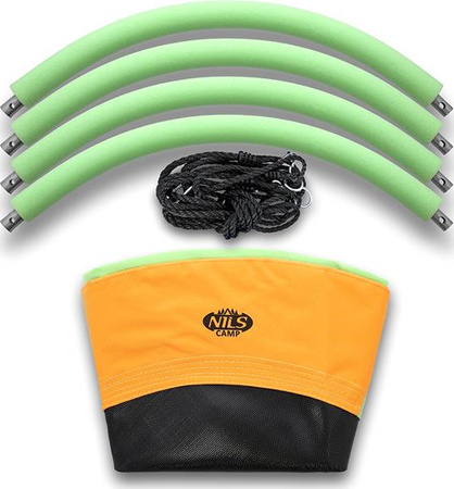 Bocianie gniazdo huśtawka Nils Camp NB5003 pomarańczowo-zielone średnica 90 cm