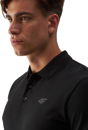 Koszulka polo męska 4F M316 czarna 4FWMM00TPTSM316 20S
