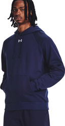 Bluza z kapturem kangurka męska Under Armour Rival Fleece Hoodie granatowa 1379757 410