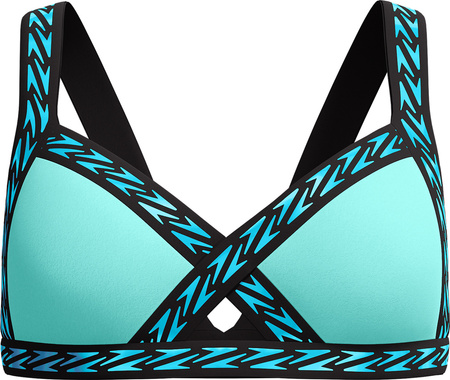 Damska Góra Stroju Kąpielowego Solid Logo Elastic Cross Front Top  fiery red/white/french blue rozmiar XS