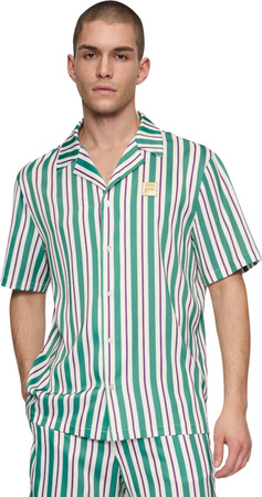 Koszula męska Fila Lastro zielono-kremowa FAM0926 13382