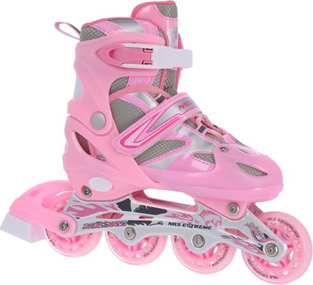 Łyżworolki z wymienną płozą hokejową Nils Extreme NH18366 A 2w1 rozmiar 39-42 różowe