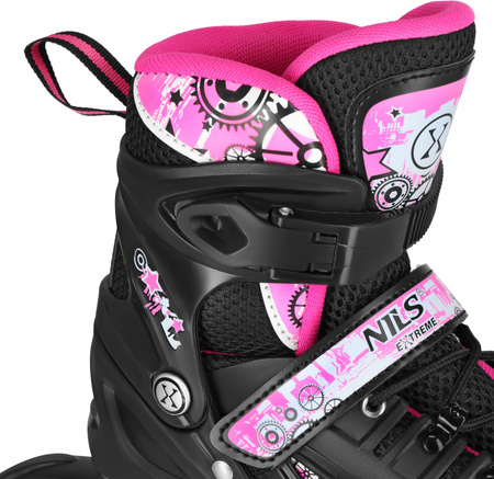 Łyżworolki, wrotki, łyżwy hokejowe, wrotko-rolki świecące LED z wymienną płozą 4w1 Nils Extreme NH10905 rozmiar M 35-38