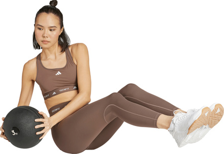 Legginsy damskie adidas Techfit 7/8 brązowe JW5181