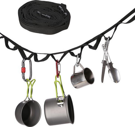 Lina turystyczna kempingowa organizer Nils camp NC1771 mocna czarna regulowana 425 cm