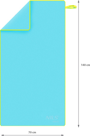 Ręcznik z mikrofibry szybkoschnący Nils Aqua NAR11 niebieski 70x140 cm