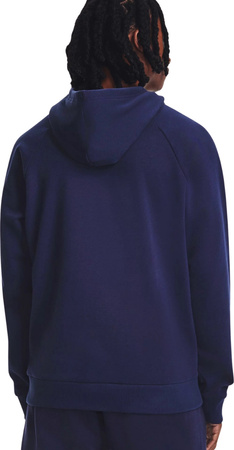 Bluza z kapturem kangurka męska Under Armour Rival Fleece Hoodie granatowa 1379757 410