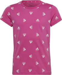 Koszulka dla dzieci adidas Brand Love Print Cotton Tee różowa IB8920