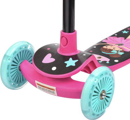 Hulajnoga Meteor trójkołowa Funny różowa 17748